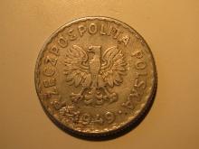 Foreign Coins: 1949 Poland 1 Zl