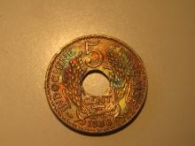 Foreign Coins: 1938  Indo China 5 Centimes