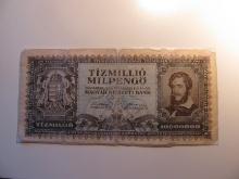 Foreign Currency: 1946 Hungary 10 million Pengo