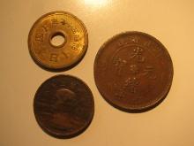 Foreign Coins: 3x Asian coins