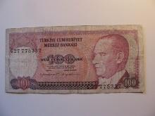 Foreign Currency: Turkey 1970 100 Lirasi