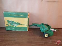 John Deere metal baler with box