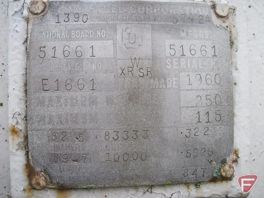 Flint Steel Corporation 10,000 gallon LP tank with man hole, #1390 - 5742A