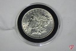 1886 unc Morgan silver dollar coin, nice BU