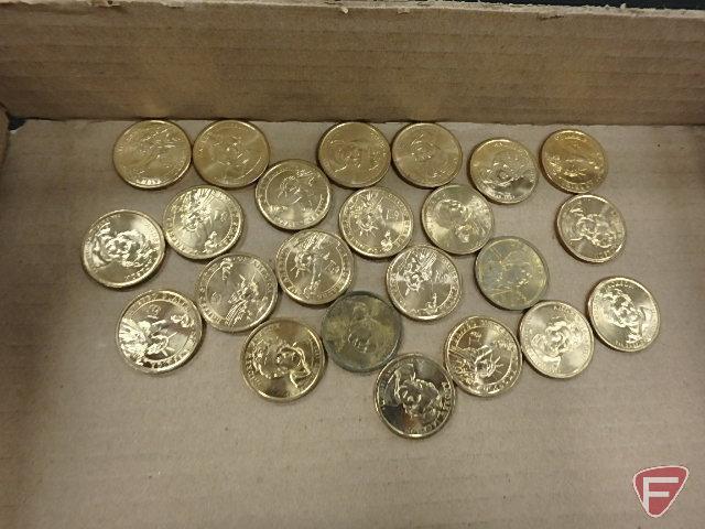 Andrew Jackson Presidential $1.00 coins (22) and Sacagawea $1.00 coin (81)