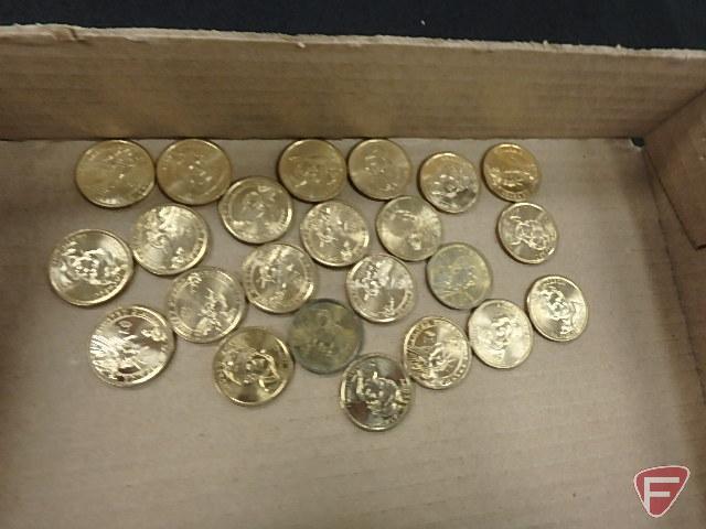 Andrew Jackson Presidential $1.00 coins (22) and Sacagawea $1.00 coin (81)