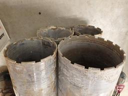 Used core bits, sizes 6in, two 4.5in, 4in