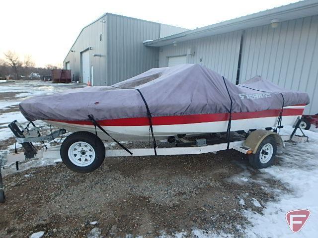 1978-88 17 ft. Sylvan Fiberglass Fishing Boat with Homemade Trailer, VIN: SYL06286M77B