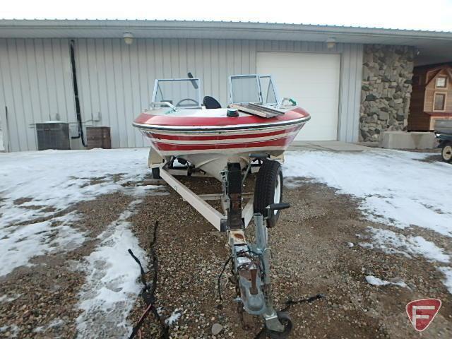 1978-88 17 ft. Sylvan Fiberglass Fishing Boat with Homemade Trailer, VIN: SYL06286M77B