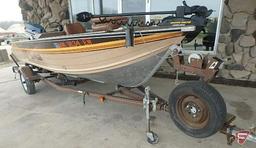 1985 Smoker Craft Pro Angler boat with 1985 Spartan Boat trailer