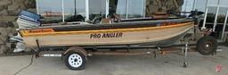 1985 Smoker Craft Pro Angler boat with 1985 Spartan Boat trailer