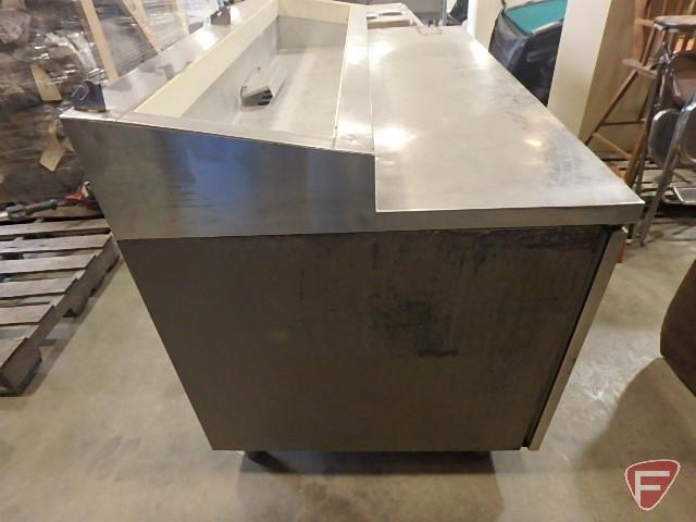 UL stainless steel 2 dr commercial freezer/fridge w/upper compartment