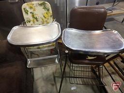 Cosco metal highchairs (2) wooden highchair and step stool