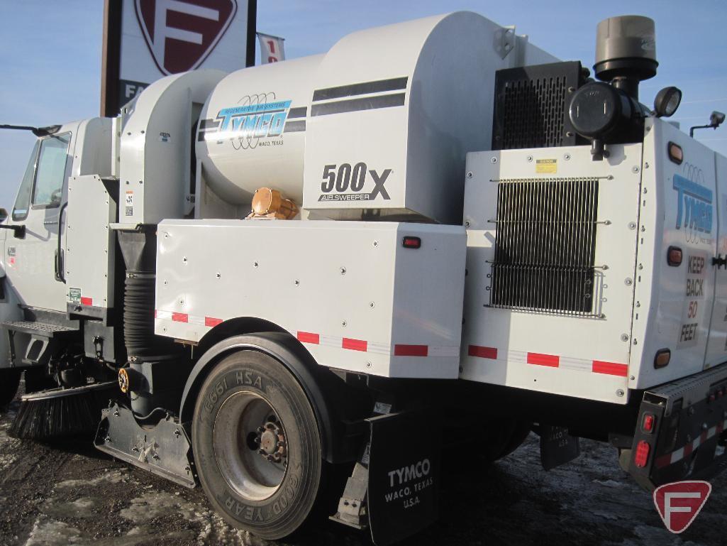 2007 International 4200 Truck with TYMCO 500X Air Sweeper, VIN # 1htmpafn27h433811