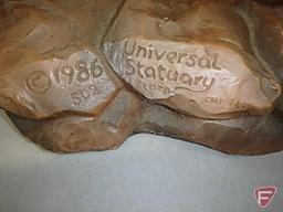 Universal Statuary Corp 1986 No 502 statue of Native American warrior, 35inH