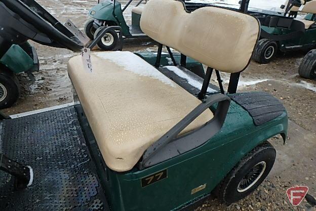 2005 EZ-GO TXT electric golf car, with folding windshield, top, and club racks, SN: 2324867