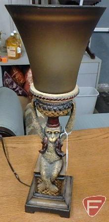 (2) table lamps, elephant and monkey, Both