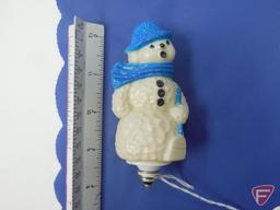 (2) Vintage plastic snowman light bulbs