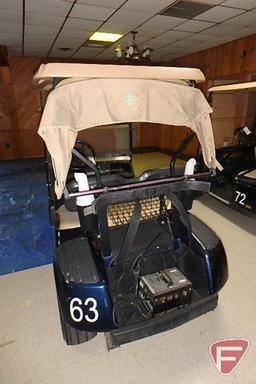 EZ-GO electric golf car, Precision Drive System, canopy, windshield, golf bag cabana cover