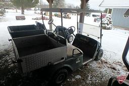 EZ-GO gas golf car with aluminum utility bed, headlight, canopy, windshield
