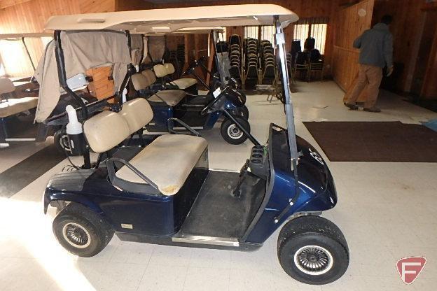 EZ-GO electric golf car, Precision Drive System, canopy, windshield, golf bag cabana cover