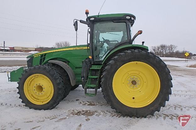 2015 John Deere 8295R row crop tractor, 1029 hours, 3000 Greenstar GPS Yield Mapping, SF3 Guidance