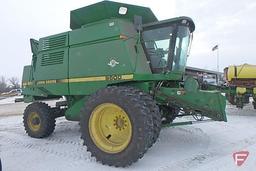 1997 John Deere 9600 combine with rear assist, duals, Greenstar