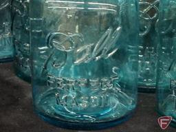 Canning/fruit jars, blue Ball Perfect Mason pint jars