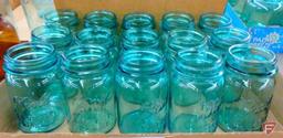 Canning/fruit jars, blue Ball Perfect Mason pint jars
