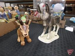 Goebel ram figurine and Ucagco donkey figurine