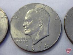 (14) Misc. Eisenhower dollars, 1971 to 1978 including one Bicentennial 1976 D proof, impaired