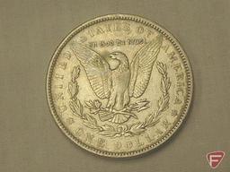 1889 Morgan silver dollar, SF45 to AU50