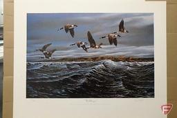 24inHx24inW print by Rick Kelley, The Patriot, 22inHx28inW print by Terry Redlin,Whitecaps 399/960