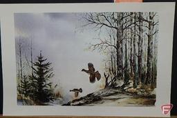 12inHx18inW print by Sherm Pehrson, 24inHx21inW print by Dan Metz, Cascade Grouse 47/250,