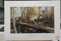 12inHx18inW print by Sherm Pehrson, 24inHx21inW print by Dan Metz, Cascade Grouse 47/250,