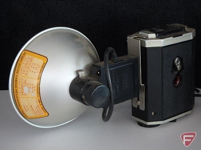 Vintage cameras, Kodak Duaflex II, Herco Imperial 620 snap shot camera,