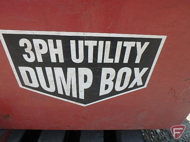 Walco category 1, 3pt, 3 PH utility dump box, 4 ft. x 4 ft., with removable end gate