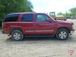 2005 Chevrolet Tahoe Multipurpose Vehicle (MPV), VIN # 1gnek13t65r228090