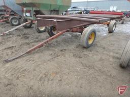 Homemade round hay bale hauler, aprox. 6 bales, made from Minnesota Jumbo 10 and Kasten running gear