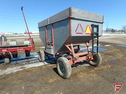 8 ton Nu-Bilt running gear with 9.51-15 implement tires, with approx. 180 bushel galvanized