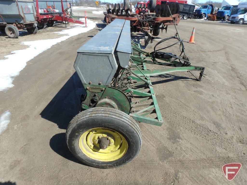 12' John Deere model B 149-6 double disk grain and alfalfa grain drill with hydraulic lift