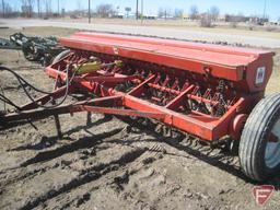 IH #10-12 ft. double disc grain drill, hydraulic with grass seeder attachment