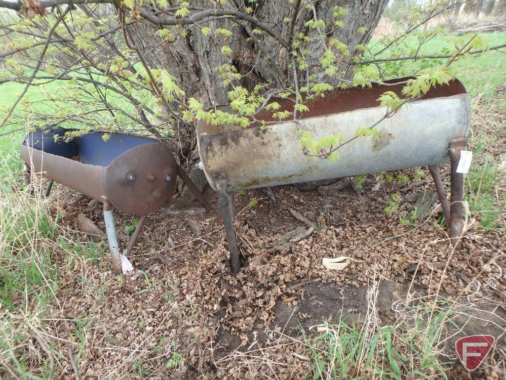 (2) steel feeders on stands