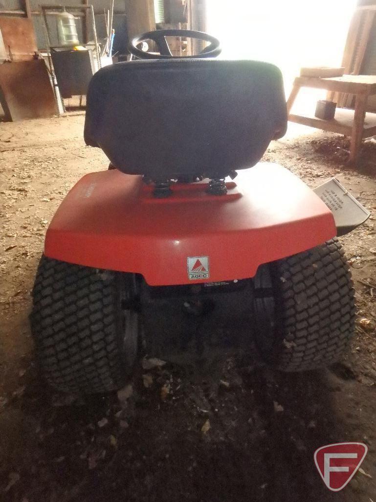 Agco Allis 1718H garden tractor with 48in hydro lawn mowing deck and (2) rear wheel weights