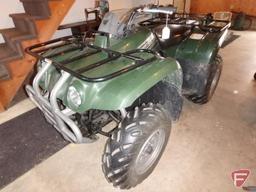 2001 Yamaha Big Bear 400 ATV/all terrain vehicle, operators manual, and camo cover