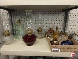 Kerosene/oil lamps, asst. sizes and styles