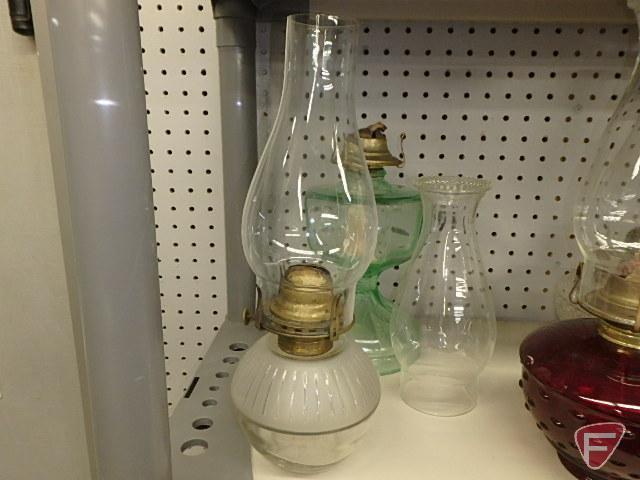 Kerosene/oil lamps, asst. sizes and styles