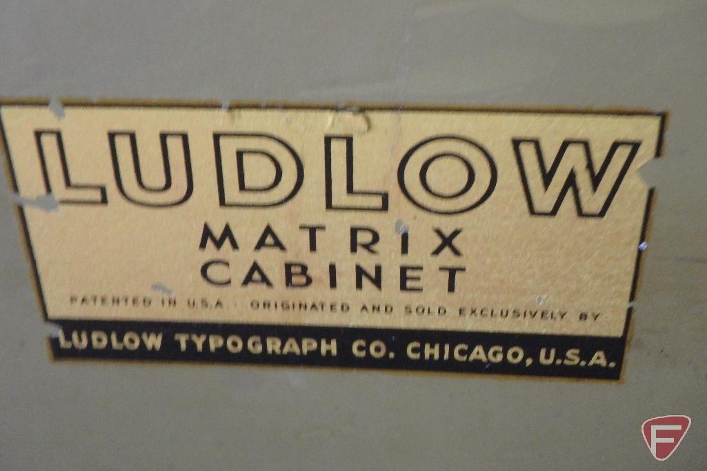 Ludlow typograph print type cabinets and contents