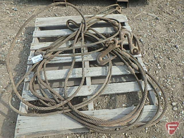 (4) wire cable slings, 3/4in cable, 20ft reach