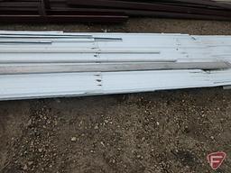 38in white steel siding, used, 10ft to 24ft lengths